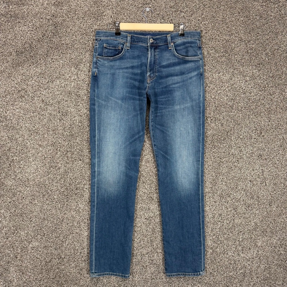 Citizens of Humanity Adler Slim Jeans Mens 34/32 Blue Cashmere Blend Made In USA